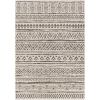 5 ft. x 8 ft. Black Off-White Chevron Coastal Boho Style Indoor Outdoor Area Rug