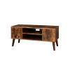 Farmhouse Entertainment Center Brown TV Cabinet