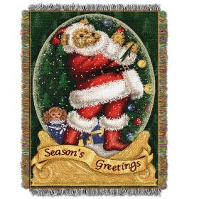 Snowglobe Teddy Licensed Holiday 48"x 60" Woven Tapestry Throw