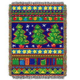 Tree Festivity Licensed Holiday 48"x 60" Woven Tapestry Throw