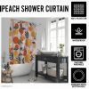Peach Shower Curtains for Bathroom Decorations Pink Bathroom Shower Curtain Fabric Orange Bathroom Decor Orange Curtains with 12 Hooks Apricot Colorfu