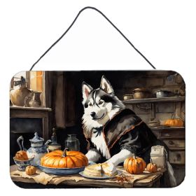 NEW Siberian Husky Fall Kitchen Pumpkins Wall or Door Hanging Prints Aluminum Metal Sign Kitchen Wall Bar Bathroom Plaque Home Decor, 8HX12W
