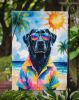 Black Labrador Retriever Summer Beach Time Garden Flag Mailbox Flag Decorative Yard Flag Banner Outside Patio Artwork Yard Flower Beds, Garden Size