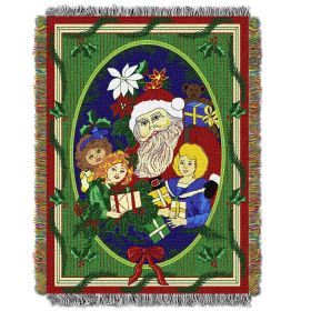 Blitzen Licensed Holiday 48"x 60" Woven Tapestry Throw