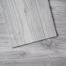 VEVOR Self Adhesive Vinyl Floor Tiles 36 x 6 inch, 20 Tiles 0.62mm Thick Peel & Stick, Light Gray Wood Grain DIY Flooring for Kitchen, Dining Room
