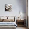 Bathroom Wall Art Decor White Flower Canvas Wall Art for Living Room Golden Leaf Painting Prints Floral Picture Wall Decor Artwork Framed for Bedroom