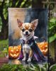 Chihuahua Puppy Halloween Garden Flag Mailbox Flag Decorative Yard Flag Banner Outside Patio Artwork Yard Flower Beds, Garden Size, Multicolor
