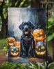 Black Labrador Retriever Puppy Halloween Garden Flag Mailbox Flag Decorative Yard Flag Banner Outside Patio Artwork Yard Flower Beds, Garden Size