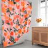 Peach Shower Curtains for Bathroom Decorations Pink Bathroom Shower Curtain Fabric Orange Bathroom Decor Orange Curtains with 12 Hooks Apricot Colorfu