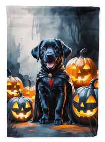 Black Labrador Retriever Puppy Halloween Garden Flag Mailbox Flag Decorative Yard Flag Banner Outside Patio Artwork Yard Flower Beds, Garden Size