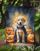 Yellow Labrador Retriever Puppy Halloween Garden Flag Mailbox Flag Decorative Yard Flag Banner Outside Patio Artwork Yard Flower Beds, Garden Size