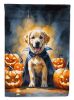 Yellow Labrador Retriever Puppy Halloween Garden Flag Mailbox Flag Decorative Yard Flag Banner Outside Patio Artwork Yard Flower Beds, Garden Size