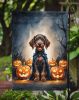 German Wirehaired Pointer Puppy Halloween Garden Flag Mailbox Flag Decorative Yard Flag Banner Outside Patio Artwork Yard Flower Beds, Garden Size