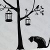 Poetry Cat - Hemu Wall Decals Stickers Appliques Home Decor 12.6 BY 23.6 Inches